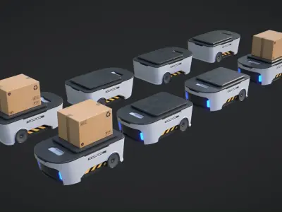 Transportation Robots Low-poly 3D model