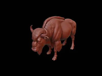 Bison Animal Sculpture 3D print model buy