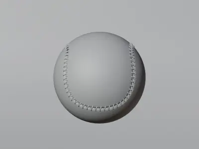 Baseball ball  Low-poly 3D model