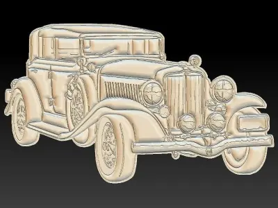 Classic Car Suitable for embossing Hot Foil Technique 3D model