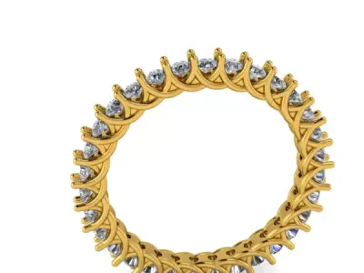 2mm Dia Micro Pave Eternity Band Wedding Ring 3D print model