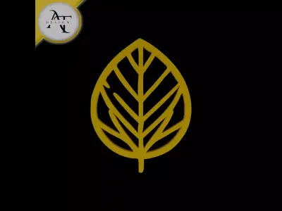 Simple Leaf Symbol - 2D Art Free 3D print model shop