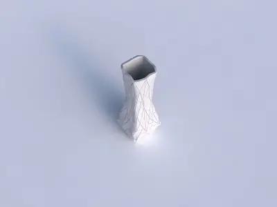 Vase larger opening rectangle with mosaic plates 3D print model