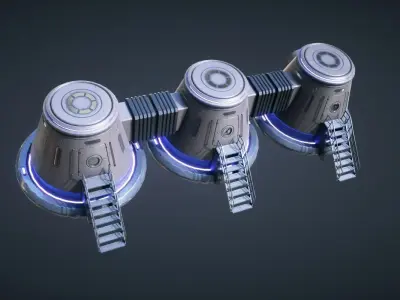 Mars KitBash - Capsule Low-poly 3D model