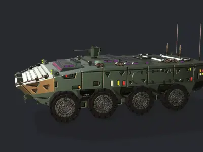 Armored Vehicle SCI FI GTK Wolf APC Low-poly 3D model