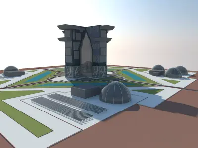 First Vertical City On Mars 3D model