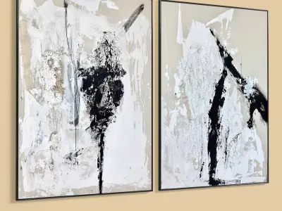 Plaster Two Photo Frame 293 Low-poly 3D model