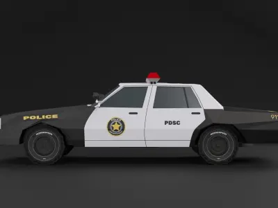 Police Car 1983 NY Lowpoly 3D Model 3D model