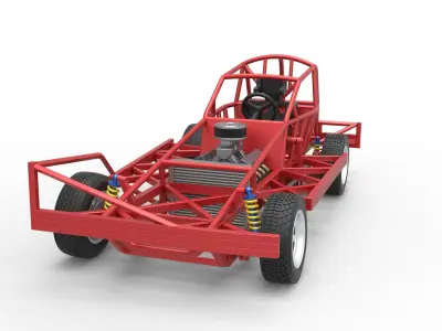 BriSCA Formula 1 Stock Car Base for Dirt Scale 1 to 25 3D print model