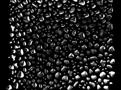 Liquid droplets bundle - Seamless patch of water drops 3D model