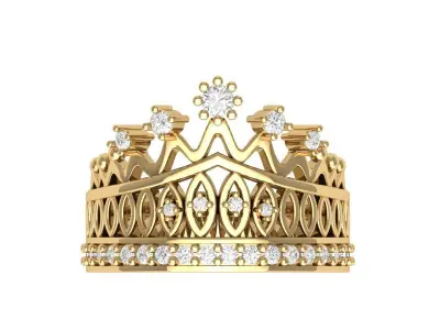 Crown Diamond Ring  3D print model purchase