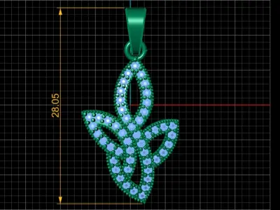 THE CRESCENZA PENDANT 3D PRINTABLE MODEL 3D print model