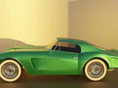 High Poly Classic 1960s Sports Car Exterior Shell 3D model