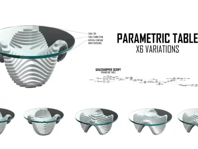 Parametric Contour Minimal Surface Vertical Array Table X6 3D model