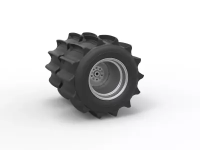 Rear wheel of Vintage Funny Car Sand drag racing Scale 1 to 25 3D print model