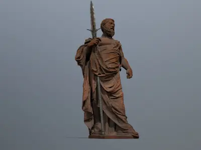 Man Statue Low-poly 3D model