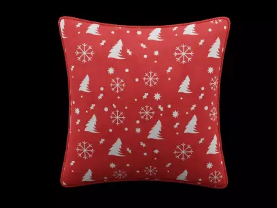Christmas Cushion Low-poly 3D model
