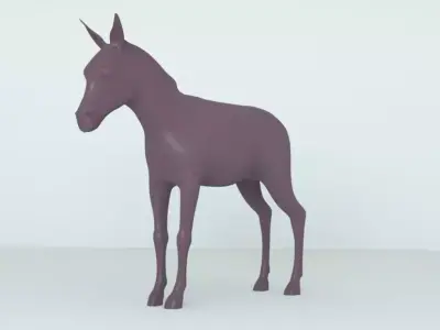 Donkey full body Low-poly 3D model