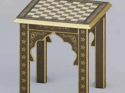 Moroccan chess table 3D model