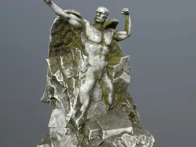 Man statue 1 Low-poly 3D model