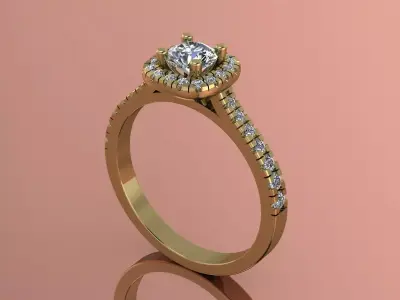 Jewelry Diamond Ring Gold Brand 3D print model
