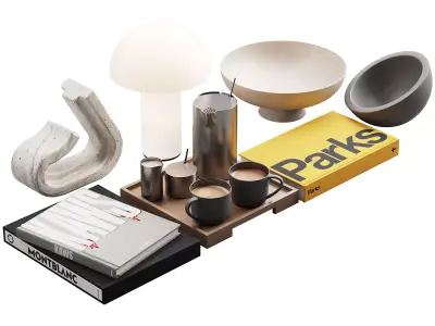 119 decorative set 032 american style neutral decor P01 3D model