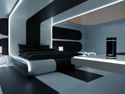 Modern Bedroom 3D model 5