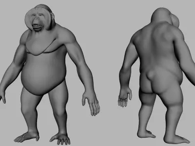 Orangutan BaseMesh Low-poly 3D model