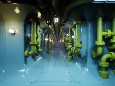 Submarine Ship Interior UE4 3D model