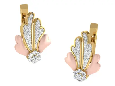 Solitaire Women Drop Earring 3dm STL OBJ FBX Render Details 3D print model get