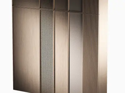 Cabinet fronts Furniture wardrobe rattan wood fabric 3D model