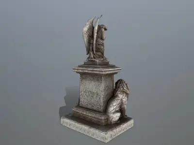 statue 4 of angel Low-poly 3D model