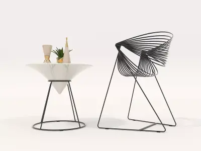 Modern Coffee Table and Chair 3 3D model