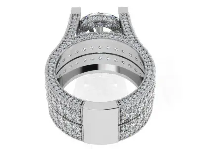 Round Diamond Luxury Ring 3637 3D print model