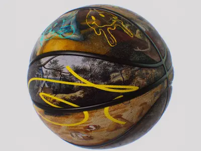 Basketball Ball 3D Model  FREE SCENE OCTANE 3D model