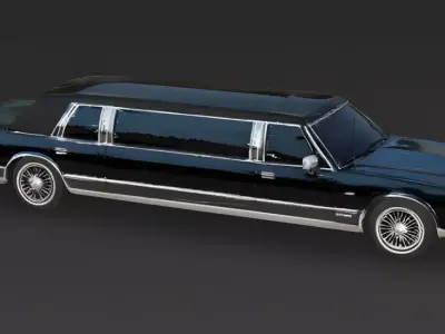 Classic American Stretch Limousine 3D Model Low-poly 3D model