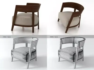 Antony four different chairs 3D model