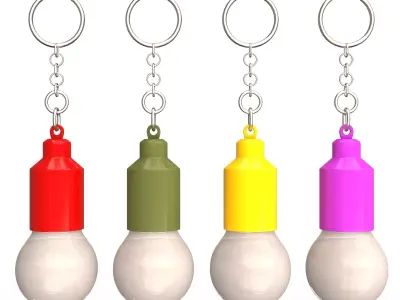 Festive Mini Pull Light Keychain 3D print model