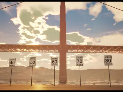 Street Sign Collection - FBX included Low-poly 3D model