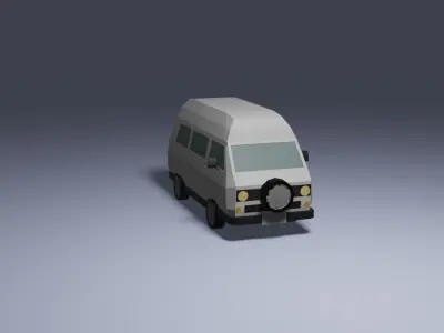 Low-Poly VW Transporter T3 Bus 3D model Low-poly 3D model
