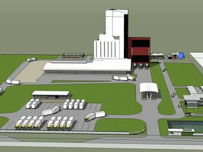 Layout for Cement plant -02 3D model