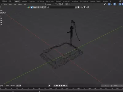 Desi Hand Pump Shower Low-poly 3D model