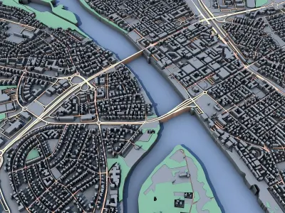 Umea City Sweden Scandinavian Urban Landscape  3D print model