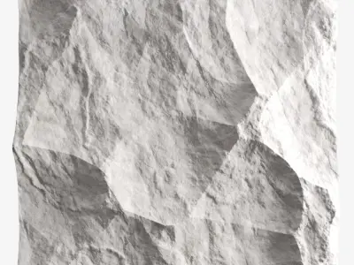 47-RockPanel piece of rock on wall 3D model