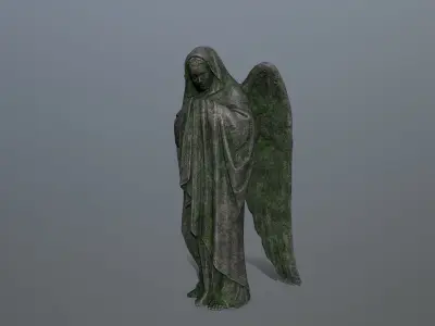 Angel Statue 01 Low-poly 3D model