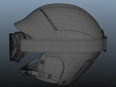 SKI Helmet with Googles 3D model