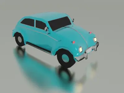 Volkswagen beetle 1971 Free low-poly 3D model