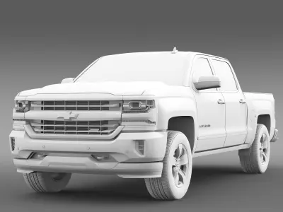 Chevrolet Silverado LTZ Z71 Crew Cab GMTK2 Sh Box 2016 3D model