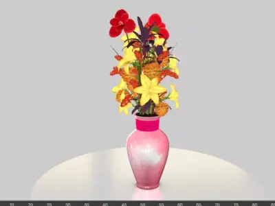 Vase of flowers 3D model purchase