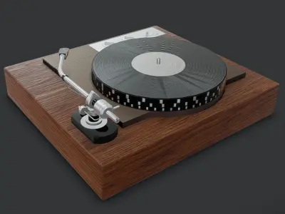 Vinyl Record Player Low-poly 3D model